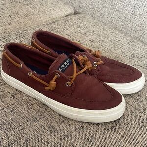 Sperry Women’s Brown Cotton Top Siders Size 8